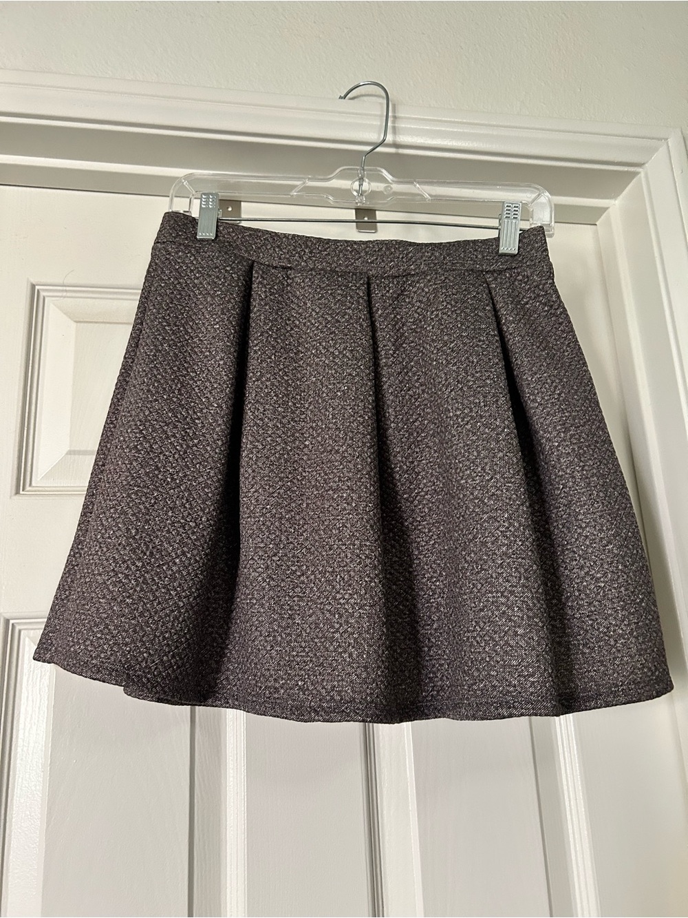 Joe B Textured Circle Skater Skirt in Charcoal Gray